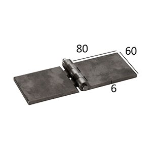 Name: Hinge 60x80x6mm lubricated
Material: Steel
Size: 60x80x6mm
Hinge Pin: 8mm
Joint Spacing: 5
