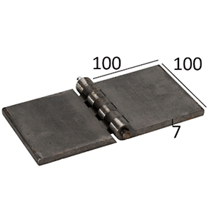 Name: Hinge 100x100x7mm lubricated
Material: Steel
Size: 100x100x7mm
Hinge Pin: 8mm
Joint Spacing: 7
