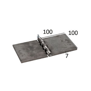 Name: Hinge 100x100x7mm lubricated, 90˚; nipple
Material: Steel
Size: 100x100x7mm
Hinge Pin: 8mm
Joint Spacing: 7
